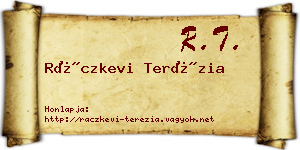Ráczkevi Terézia névjegykártya